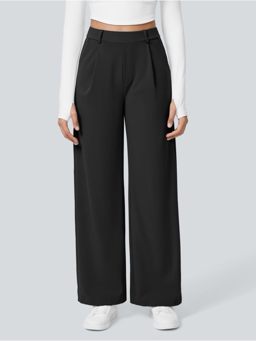 NWT Halara Flex High Waisted Straight Leg Work Pants | Black | Size Medium